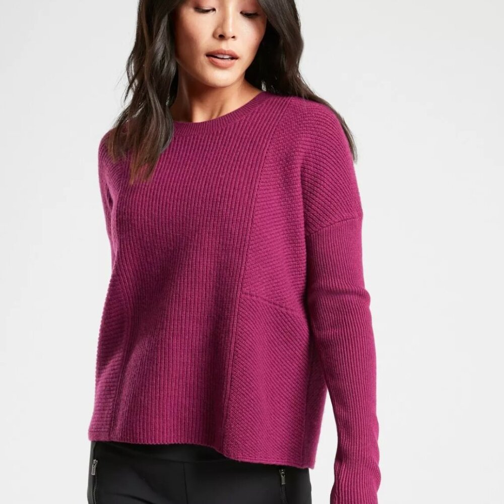 Athleta Turin Wool Sweater Mulberry